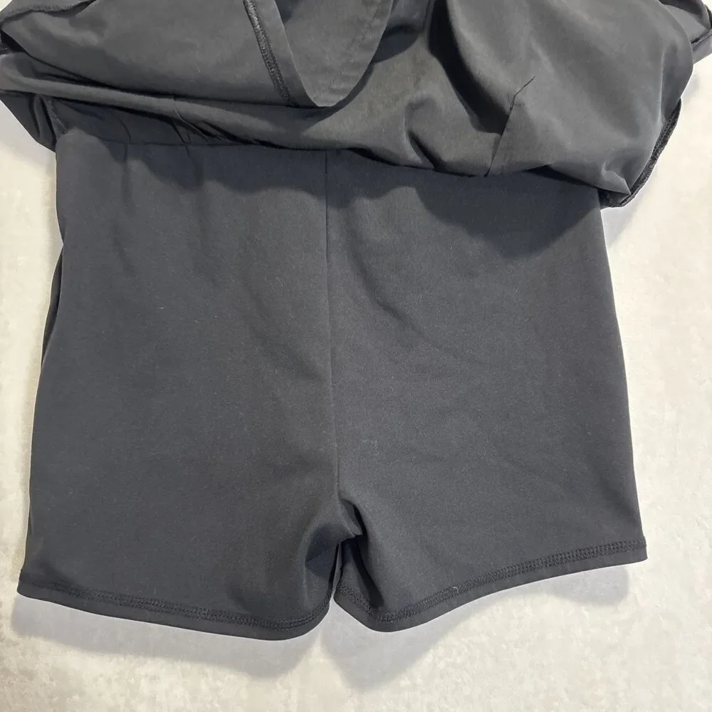 J.Crew Women's Pleated Active Skort Black Golf Tennis Pickleball Size XS